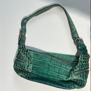 Francesco Biasia Swamp Croc Shoulder Bag Y2K Mad Max Vintage